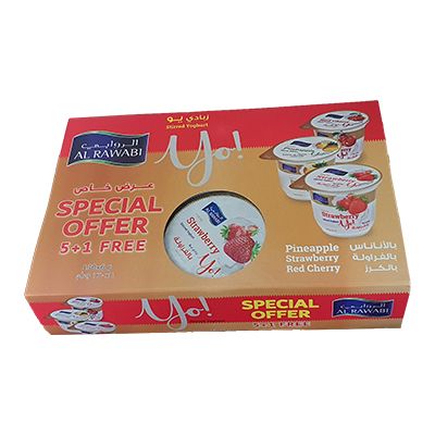 Yo Strawberry, Red Cherry, Pineapple Fruit Yoghurt 5+1